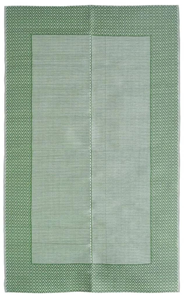 Covor de exterior, verde, 190x290 cm, PP Verde si alb, 190 x 290 cm