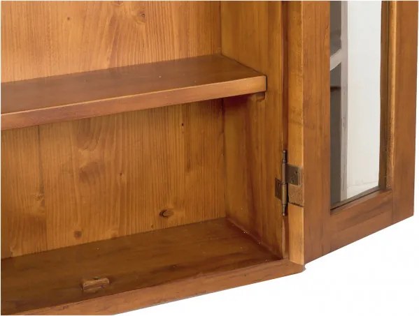 Vitrina suspendata L86 21 H75 cm, lemn masiv