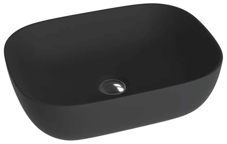 Lavoar pe blat Rune Alvar dreptunghiular 46 cm negru mat