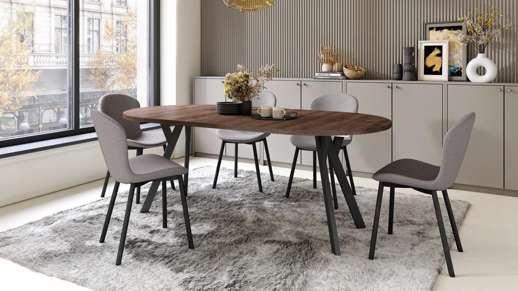 MAZZONI EXPORT FIORA Gri deschis Taupe (material Basel 34) - SCAUN MODERN TAPIȚAT PENTRU SALON/SUFRAGERIE LOFT