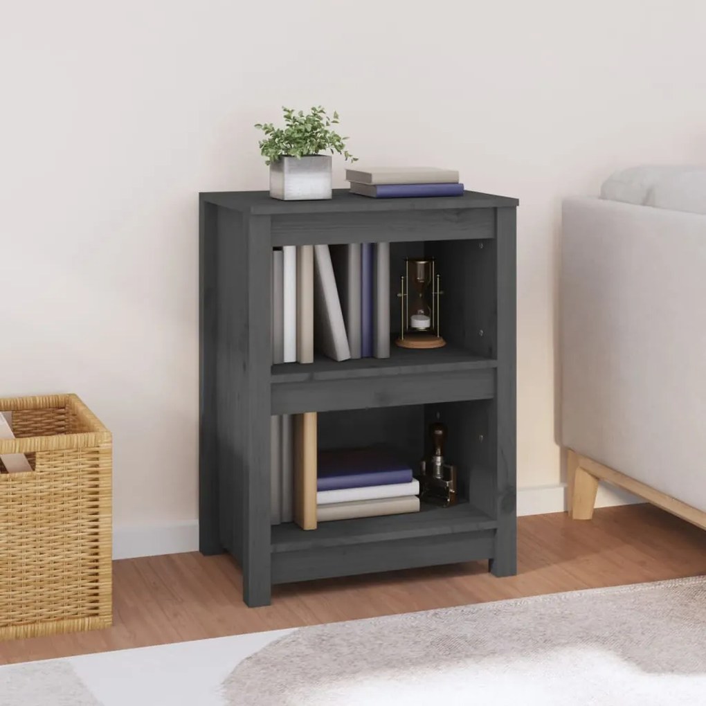 vidaXL Bibliotecă, gri, 50x35x68 cm, lemn masiv de pin