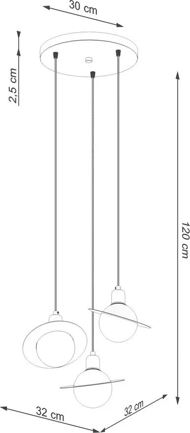 Lustră pentru copii albă cu abajur din sticlă ø 32 cm Mab – Sollux