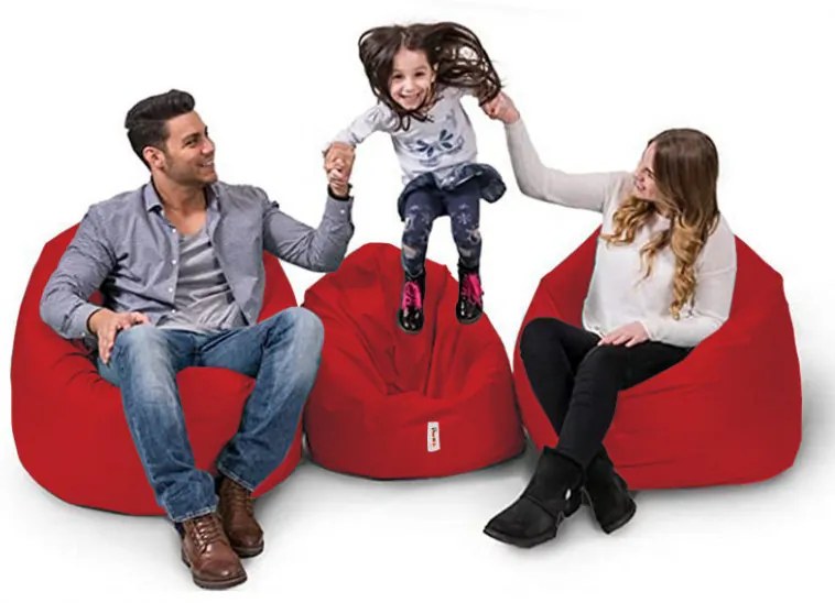 Fotoliu Bean Bag Iyzi 100 Cushion Pouf, Rosu