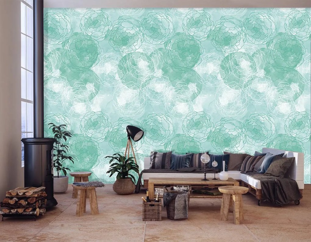 Fototapet - Florile turcuaz (152,5x104 cm)