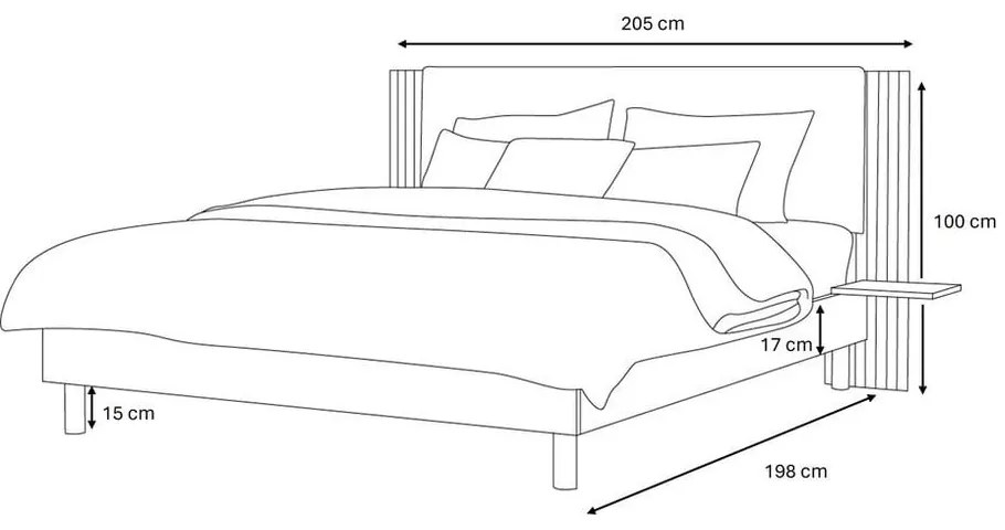 Pat matrimonial cu somieră 140x190 cm Lior – Bobochic Paris