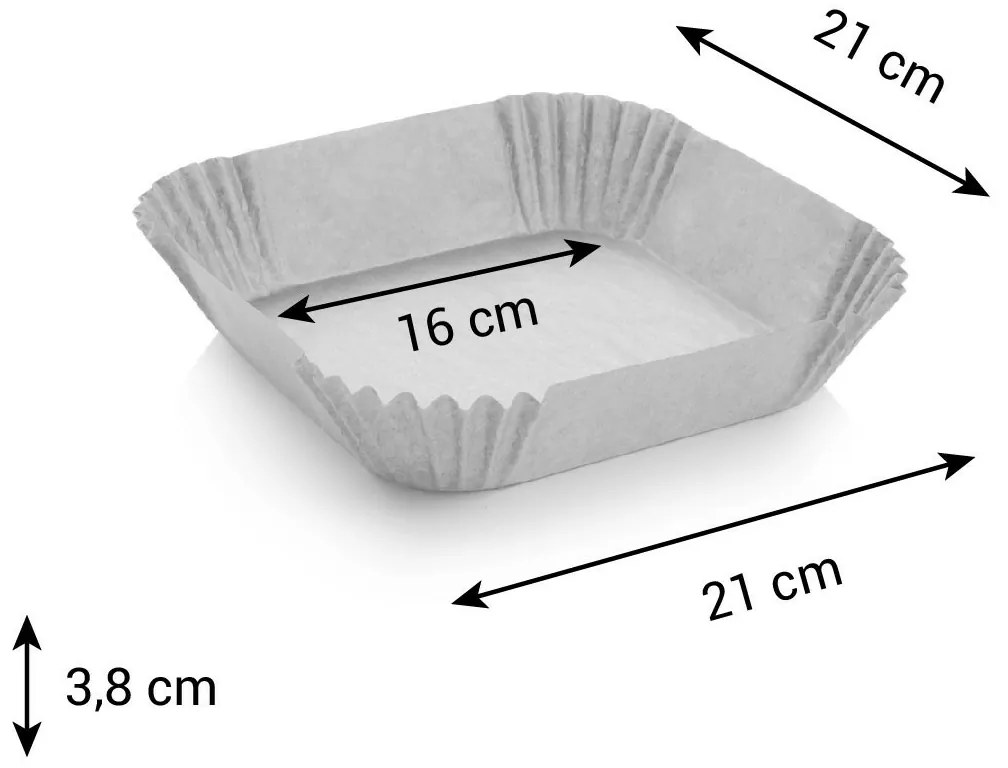 Forme de hârtie Tescoma aer fryer pătrat DELICIA 16 x 16 cm, 50 buc, 16 x 15 cm
