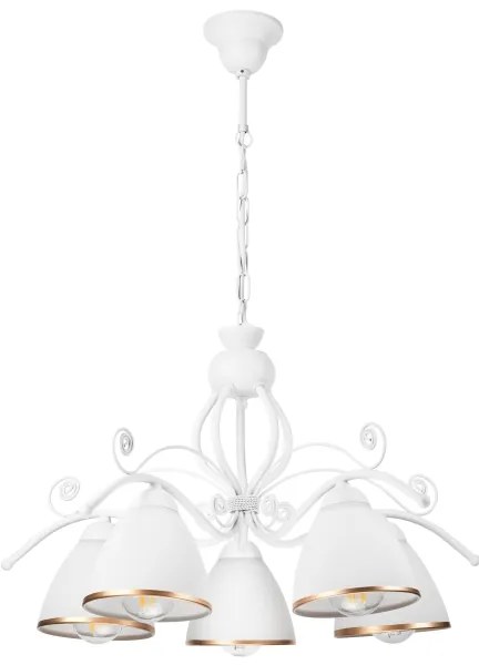 Lustră pe lanț RETRO II 5xE27/60W/230V alb