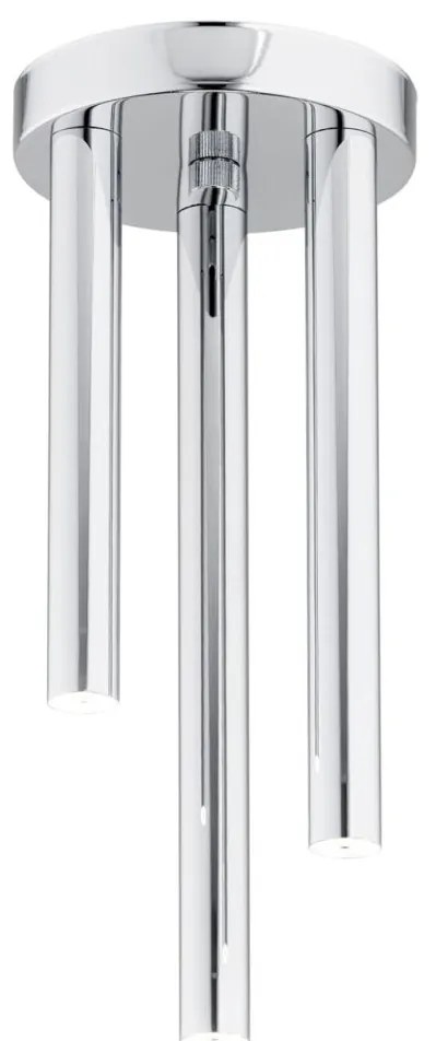 Plafoniera cu 3 surse de iluminat design modern Sandrino crom 14cm