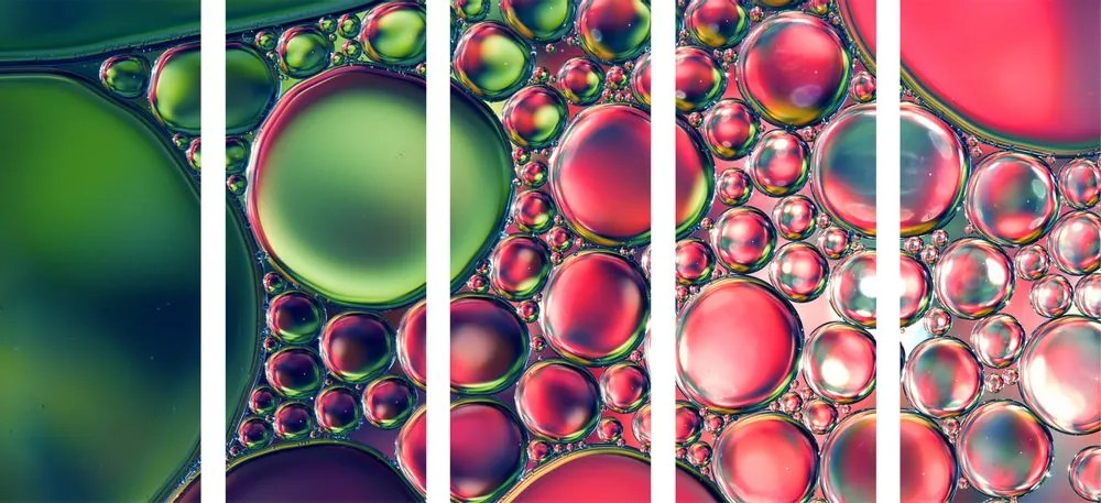 Tablou 5-piese picături de ulei în design abstract