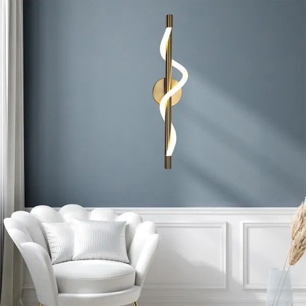 Aplică de perete LED MELECA, 12W, 230V, 3000/4000/6000K, auriu