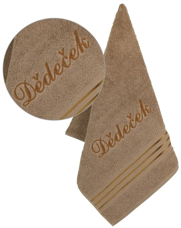 Prosop Bellatex broderie Grandfather maro, 50 x 100 cm