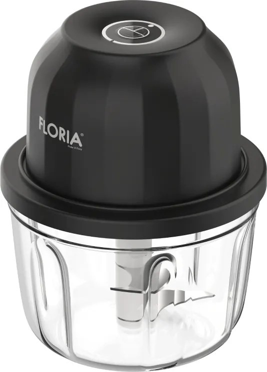 Tocator legume-fructe Floria ZLN2655 Mini Chopper reincarcabil, Capacitate 350 ml, Baterie 1200mAh, Putere 5V 30W