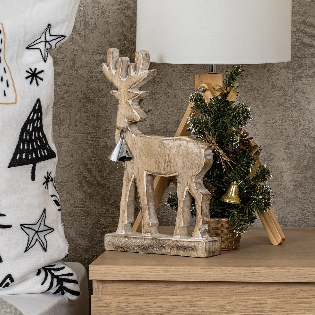 4Home Nordic Reindeer decor din lemn de mango, 33cm