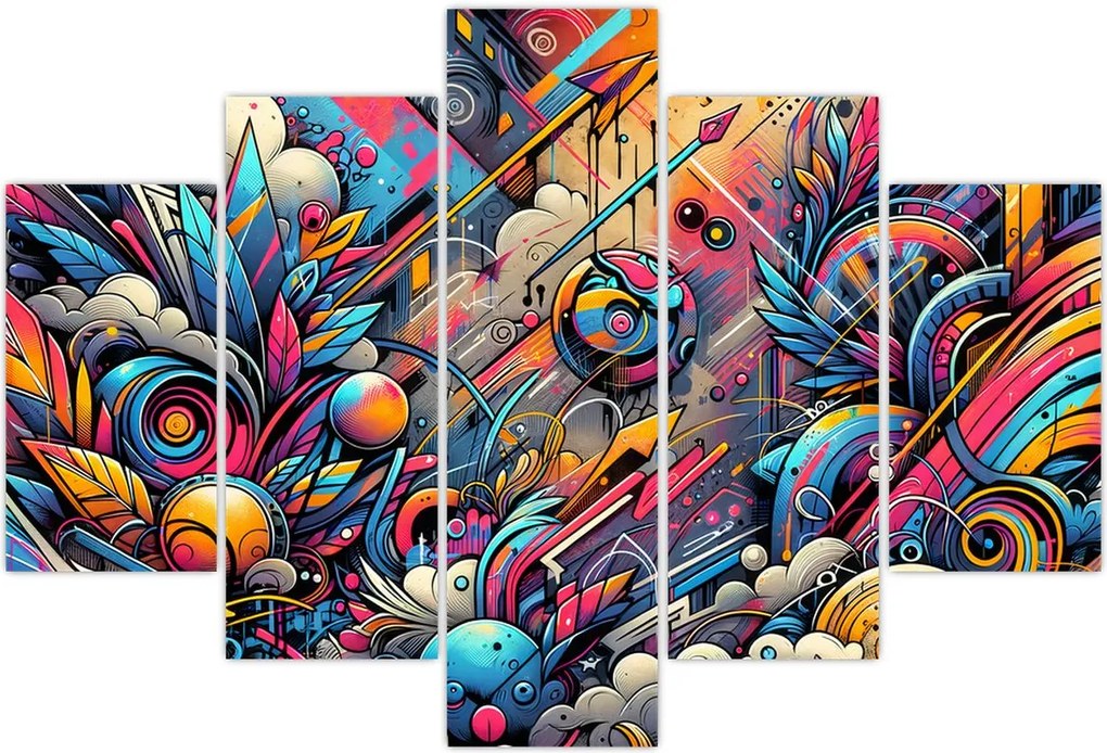 Tablou - Graffiti multicolor (150x105 cm)