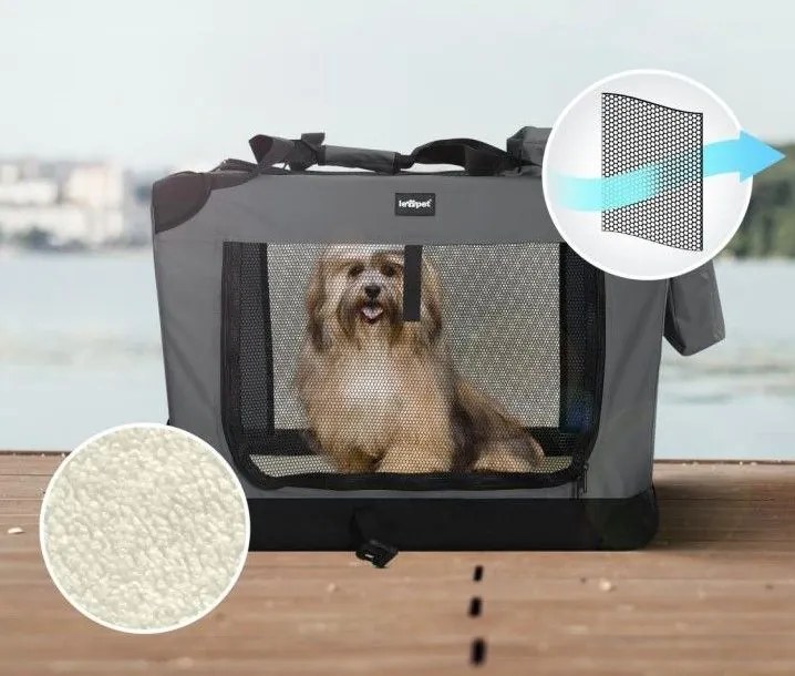 Leopet Cutie de transport pentru câini L, 70 x 52 x 52 cm, a