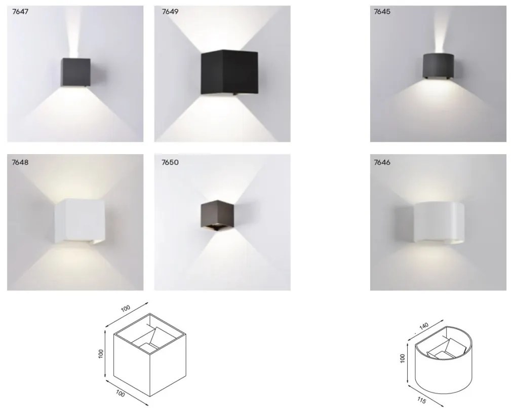 Aplica LED de perete iluminat exterior ambiental IP54 DAVOS alba