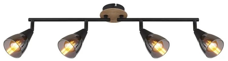 Plafoniera 4L design modern Mubby negru, maro