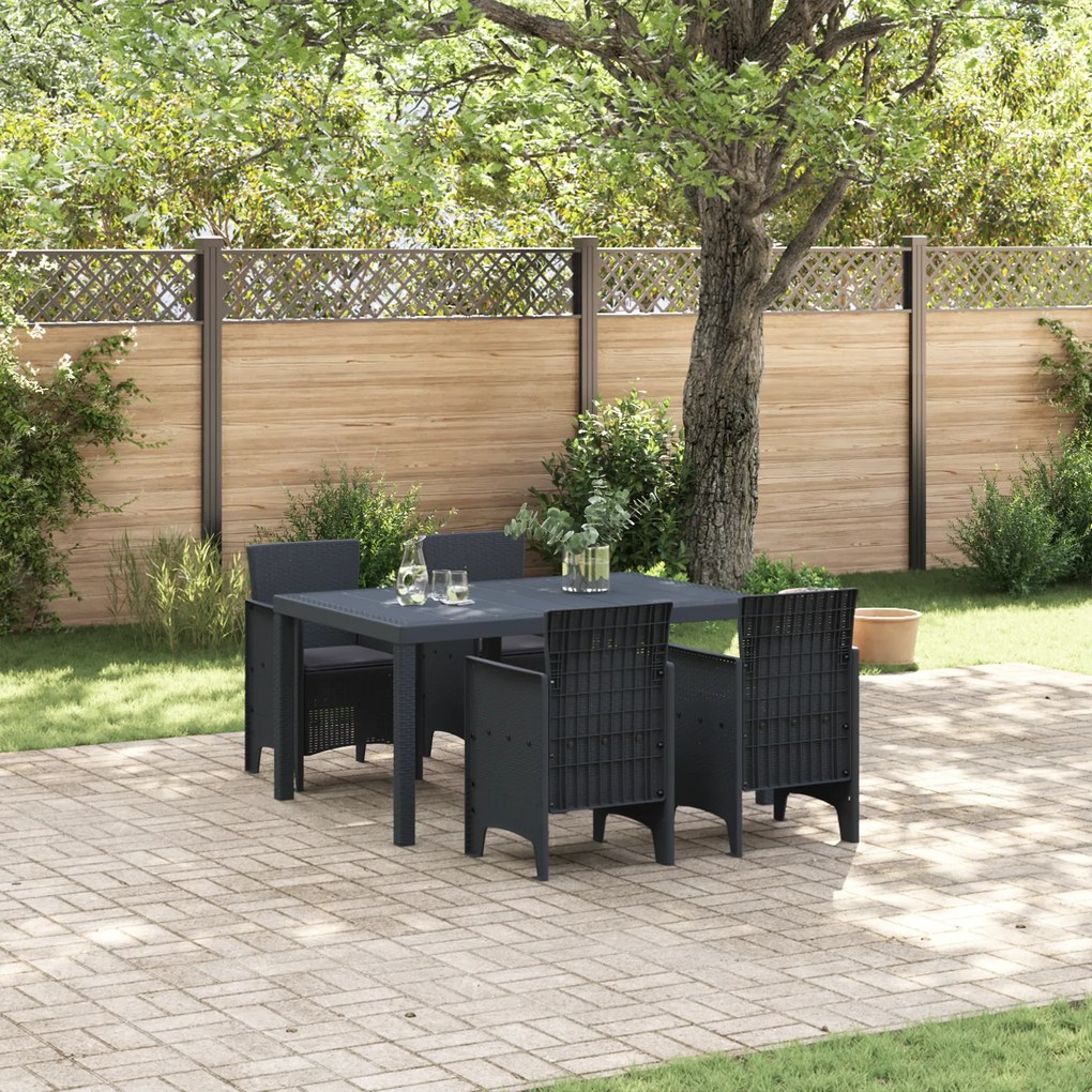 vidaXL Set de dining pentru grădină 5 pcs Antracit 150 x 100 x 73 cm