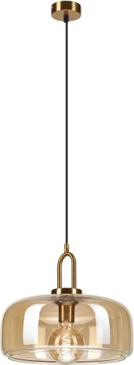 Lustră cu cablu AMAYA 1xE27/15W/230V aurie/bej fumuriu