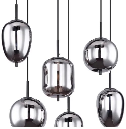 Lustră pe cablu BLACKY 6xE14/40W/230V neagră Globo 15345-6