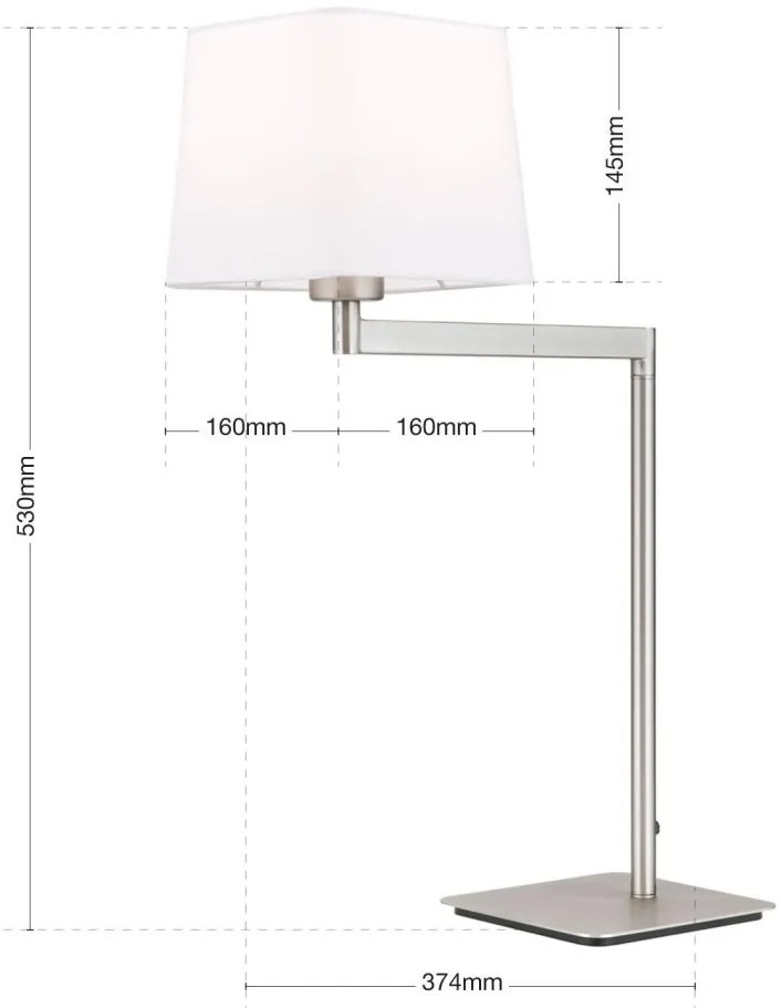 Veioza/Lampa de masa pivotanta CARLTON nickel/alb