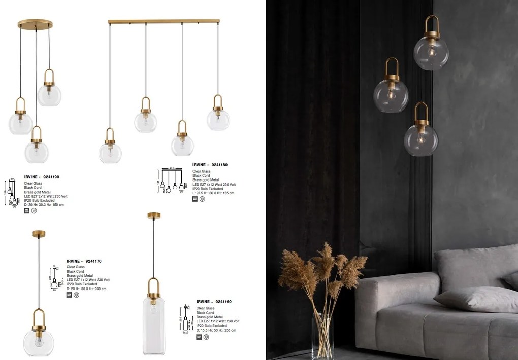 Lustra cu 4 pendule design modern IRVINE