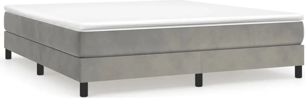 vidaXL Cadru de pat cu arcuri, gri deschis, 180x200 cm, catifea