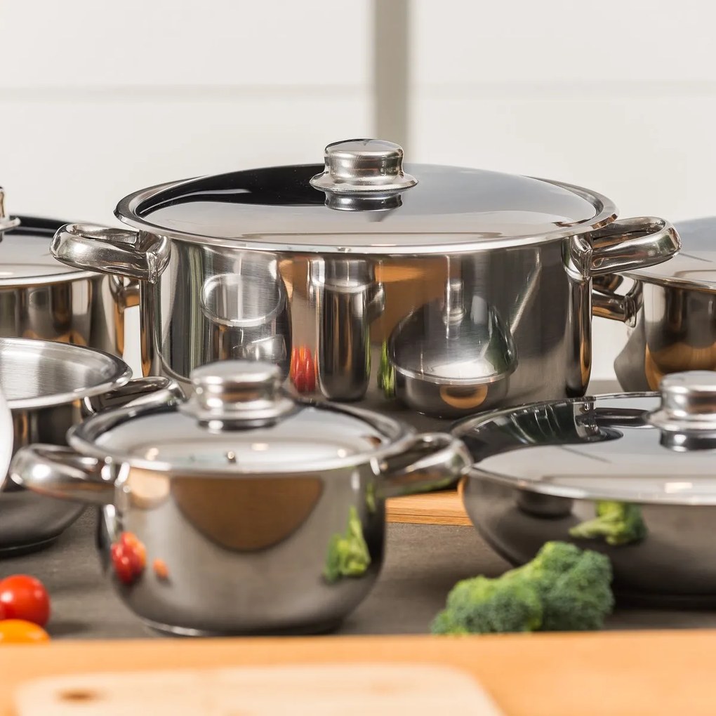 Set oale inox cu capac inox 4Home Destiny, 8 piese