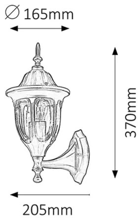 Rabalux 8342 - Corp de iluminat perete exterior MILANO 1xE27/60W/230V