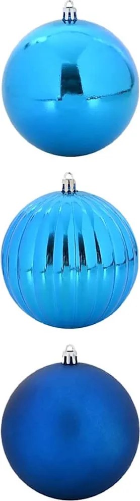 vidaXL Set de globuri de Crăciun XXL 3 pcs albastru Plastic