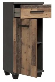 Dulap pentru baie VENOM, antracit/maro