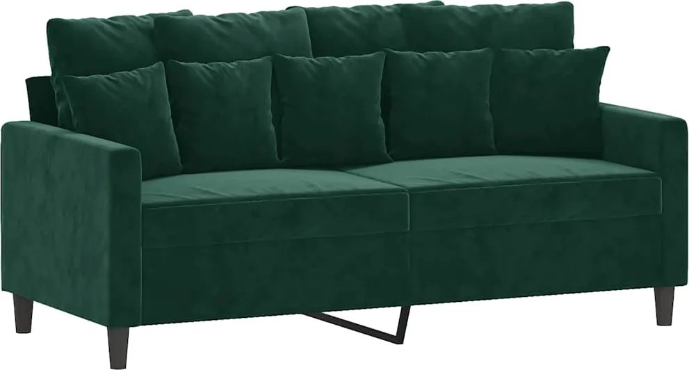 vidaXL Canapea cu 2 locuri, verde închis, 140 cm, catifea