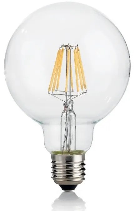 Bec LED E27 8W GLOBO D95 TRASPARENTE 3000K 101323
