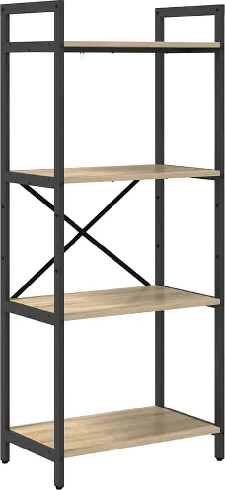 vidaXL Raft pentru cărți Stejar Sonoma 56 x 34 x 133,5 cm