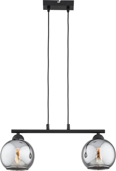 Brilagi - Lustră pe cablu DIOR 2xE27/60W/230V negru/gri fumuriu
