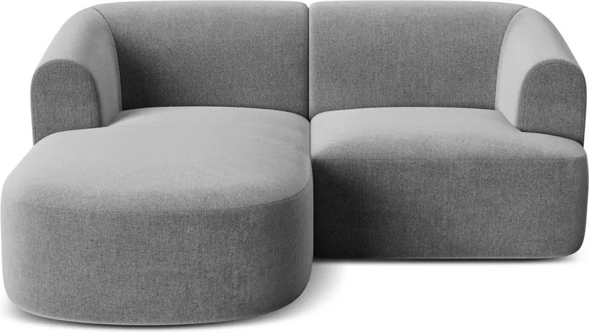 Colțar gri deschis cu tapițerie din catifea (cu colț pe partea stângă/cu șezlong) Campi – Cosmopolitan Design