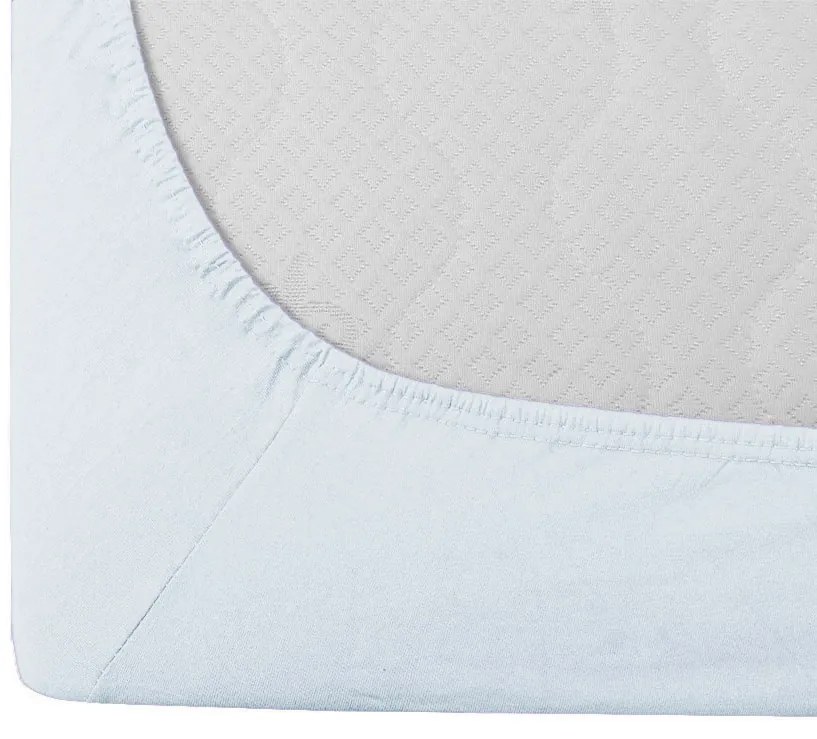Cearsaf Jersey albastru glaciar 90 x 200 cm