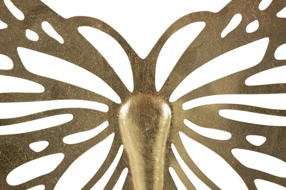 Decoratiune de perete aurie din metal, 43x2x35 cm, Butterfly Mauro Ferretti