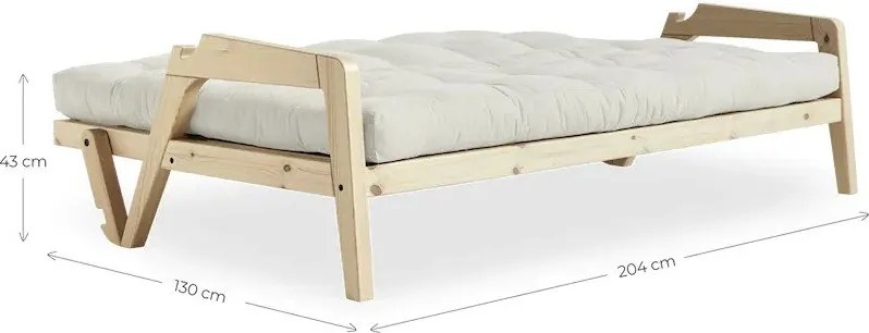 Canapea extensibilă galben muștar 190 cm Grab Carob - Karup Design