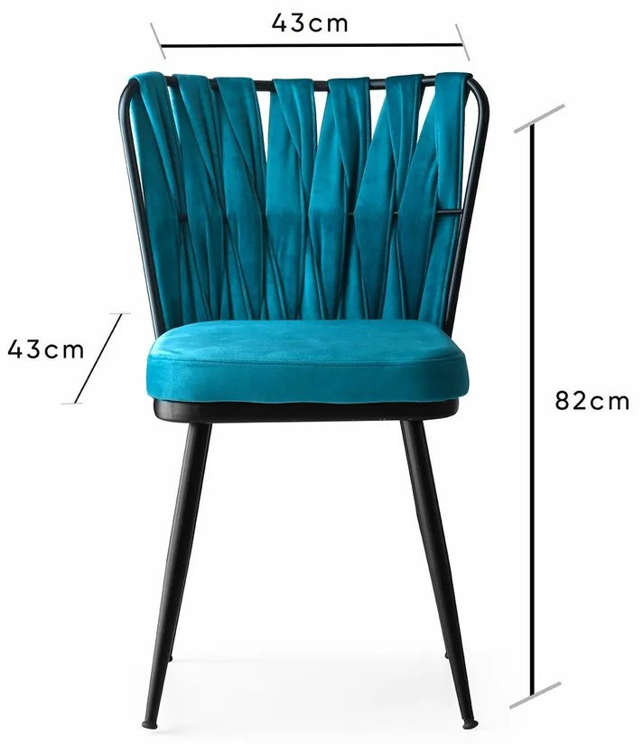 Set de scaune de sufragerie Kusakli Blue, 4 buc.