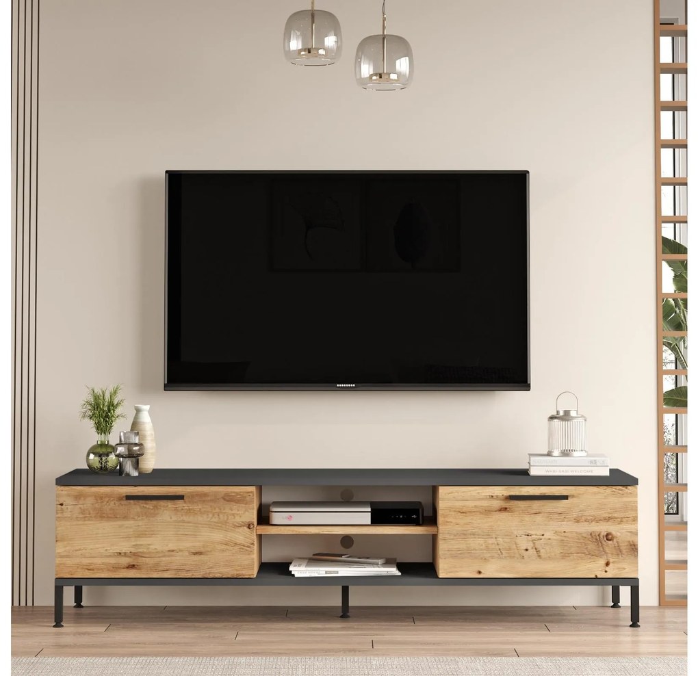 Set mobilier living Relundetta (Pin atlantic + antracit). 1107148