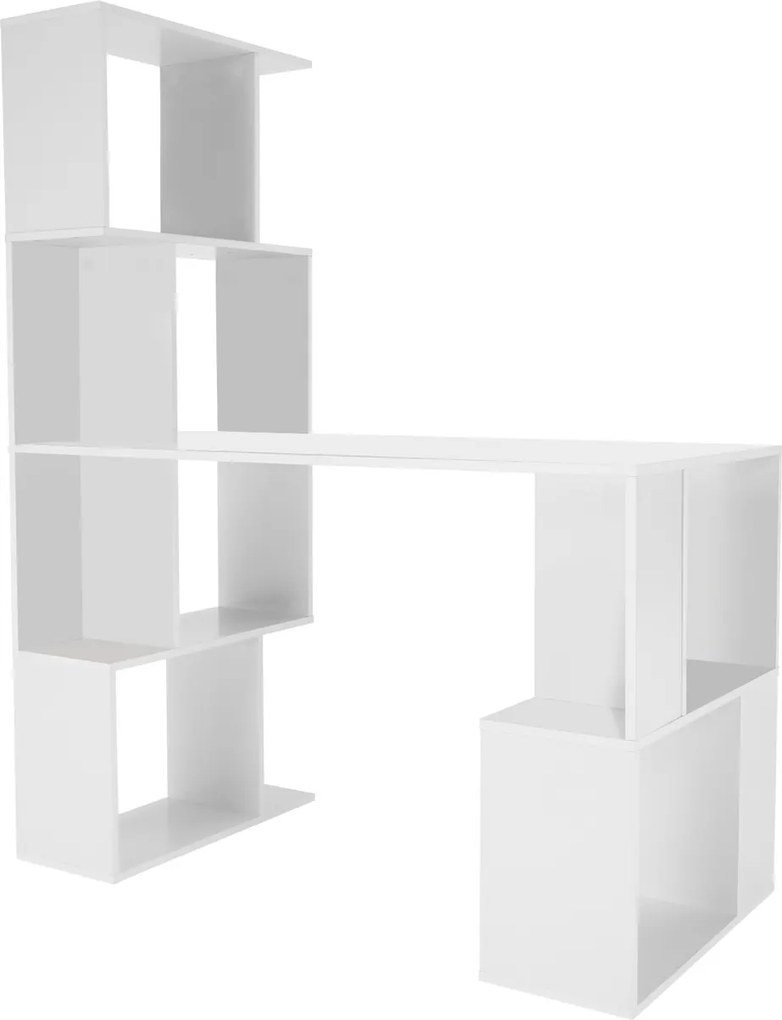 Birou FLOKI NEW, alb, DTD laminat, 120x60x150 cm