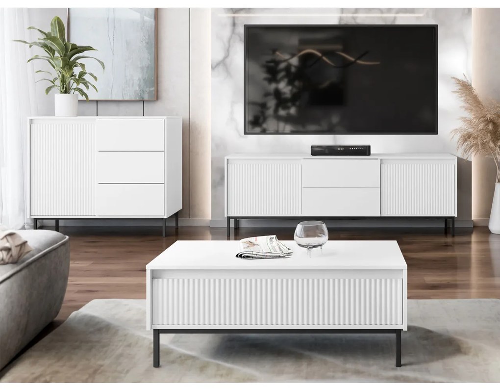 Set mobilier living Somkera II (alb + Negru) . 1105974