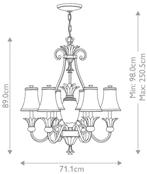 Lustră pe lanț Hinkley HK-PLANT7-PZ PLANTATION 7xE14/40W/230V bronz