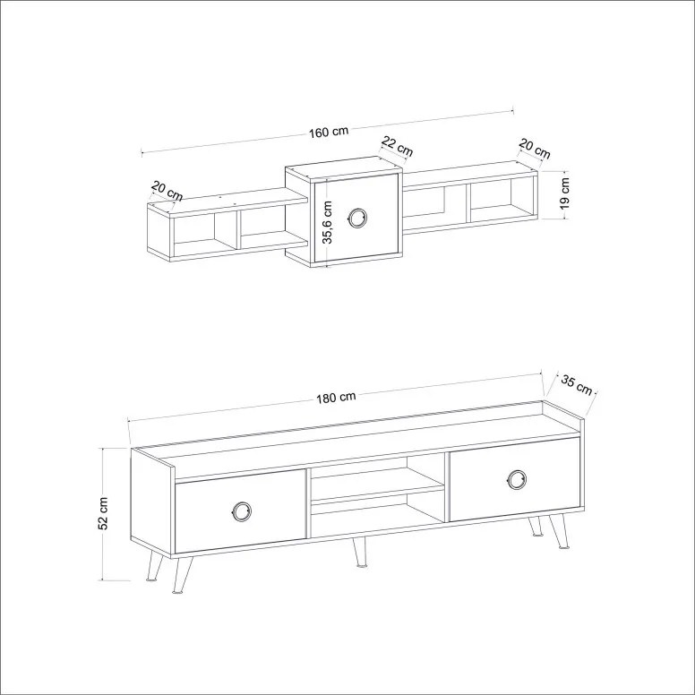 Comoda TV Rosa - Marble