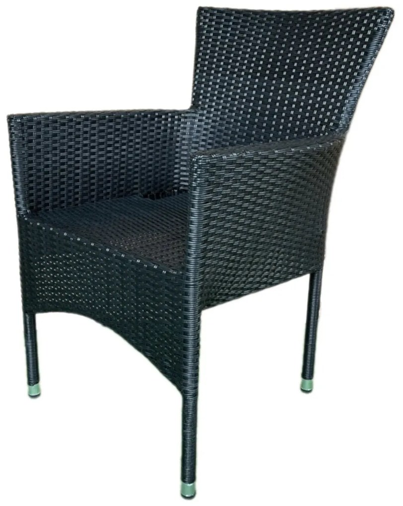 Autronic Scaun de grădină, metal, polyrattan,negru , AZC-S2117 BK