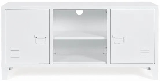 Comoda TV alba din metal, 120,5x40x58,5 cm, Cambridge Bizzotto