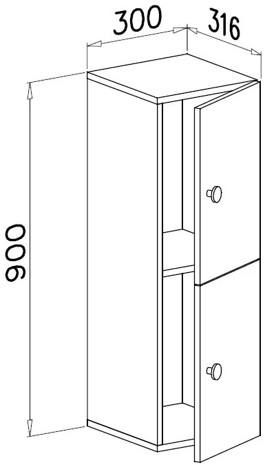 Zondo Dulap de baie 90 cm Carman (stejar artisan). 1042143