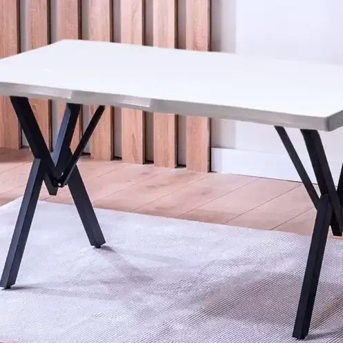 Set Masa de bucatarie Barton din MDF cu 4 Scaune din metal, culoare bej, 140 cm