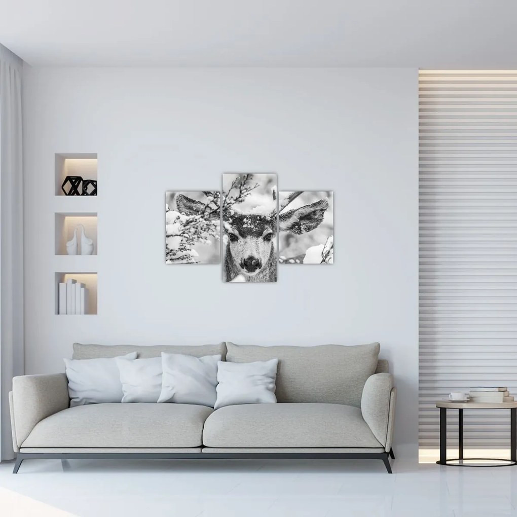 Tablou - Cerb în timpul iernii (90x60 cm)